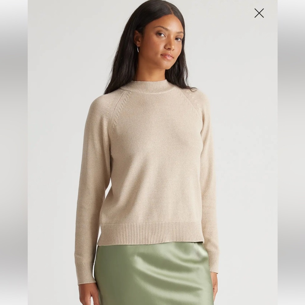 Quince Mock Neck Sweater Size S